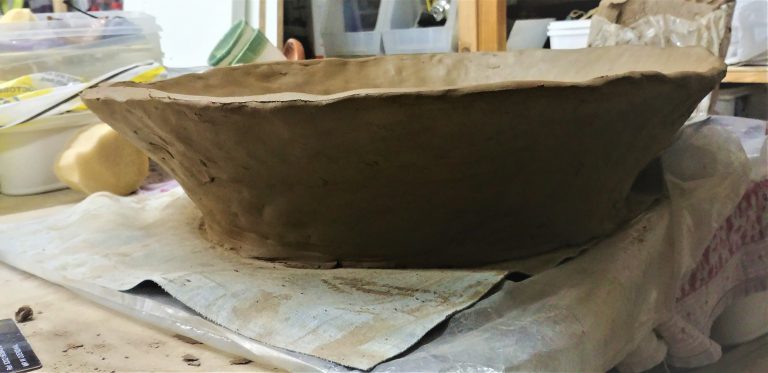 Ceramics, coil pots, Wet clay