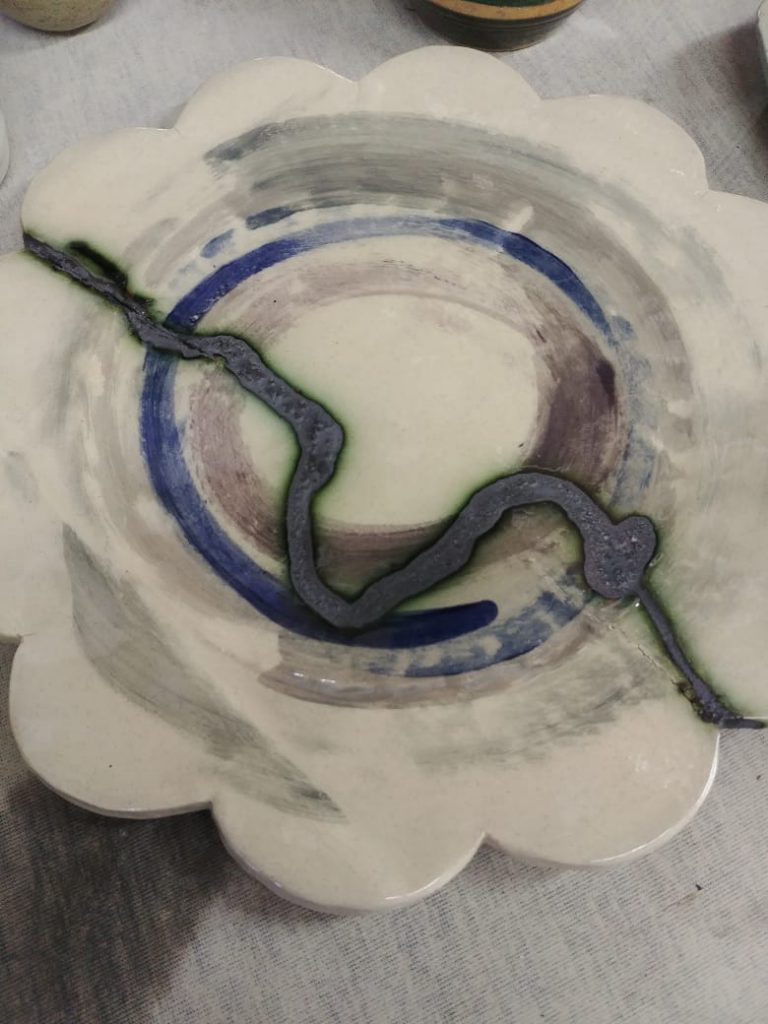 ceramics, copper inlay